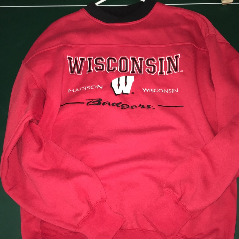 Wisconsin Badgers Red Crew Neck Sweater